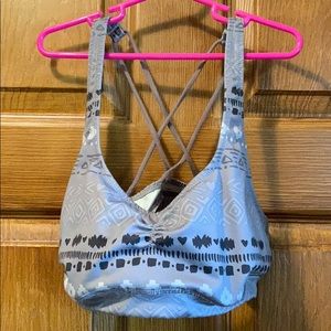 Gray sports bra with design